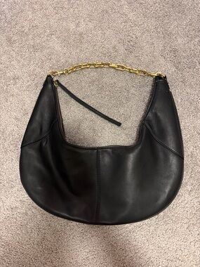 Zara Slouchy Leather Hobo Shoulder Bag